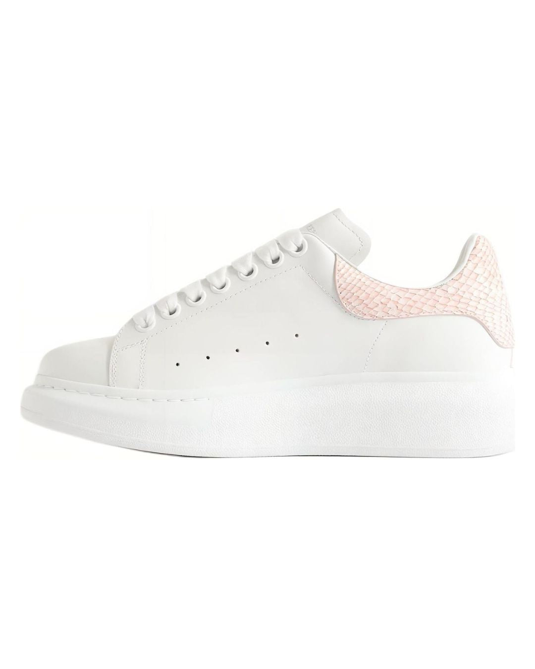Alexander McQueen Oversize Bianco Light Rosa Snakeskin