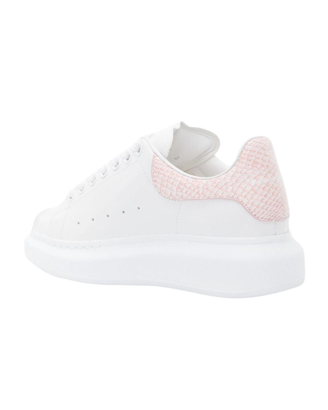 Alexander McQueen Oversize Bianco Light Rosa Snakeskin