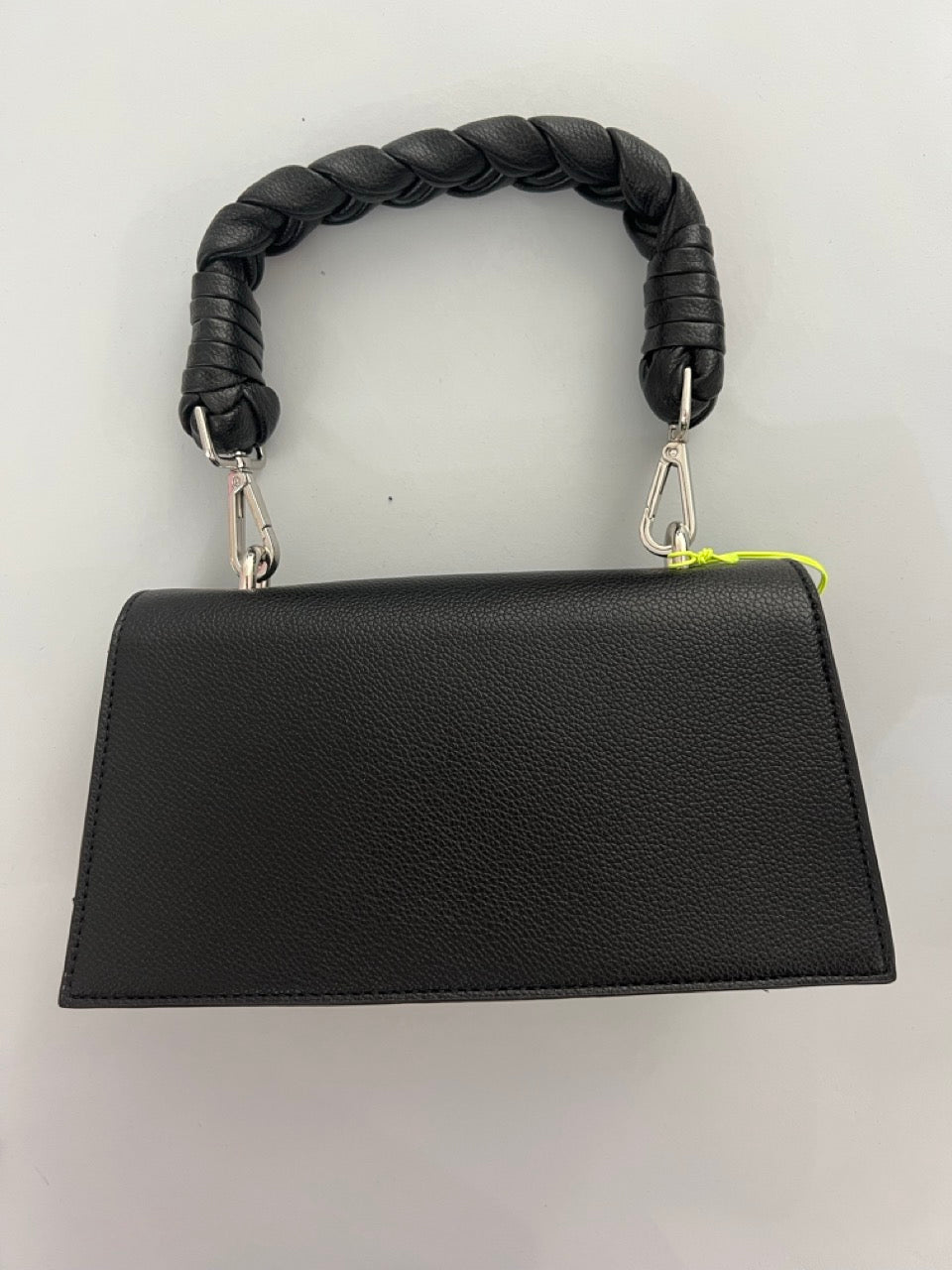 Borsa manico intrecciato logo in rilievo