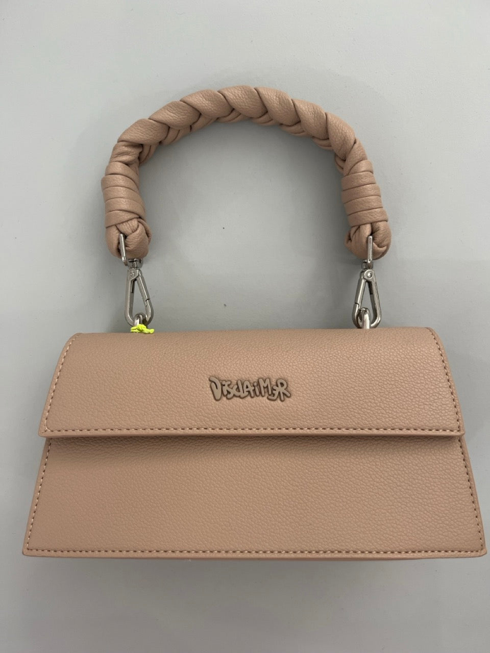 Borsa manico intrecciato logo in rilievo