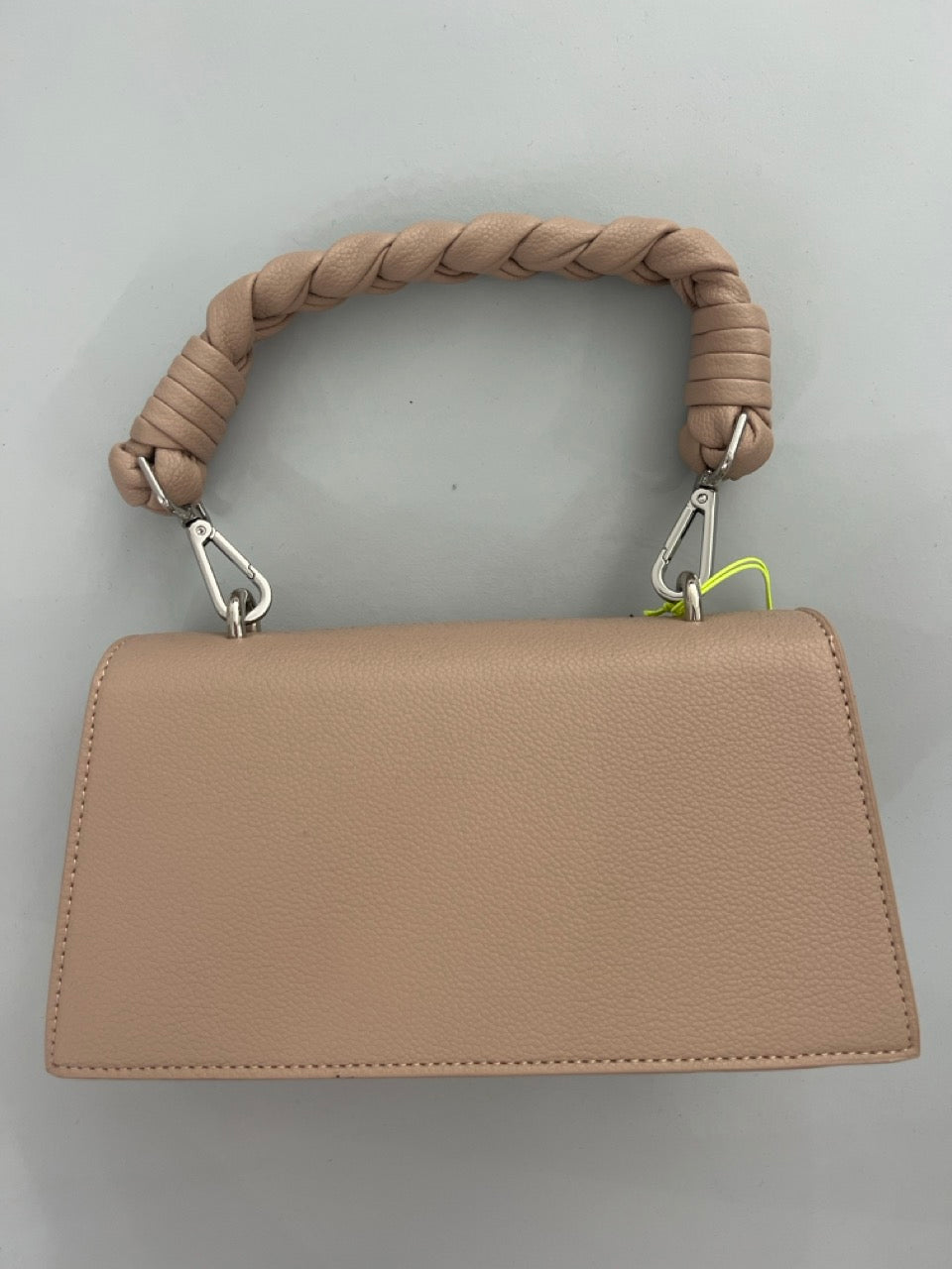 Borsa manico intrecciato logo in rilievo