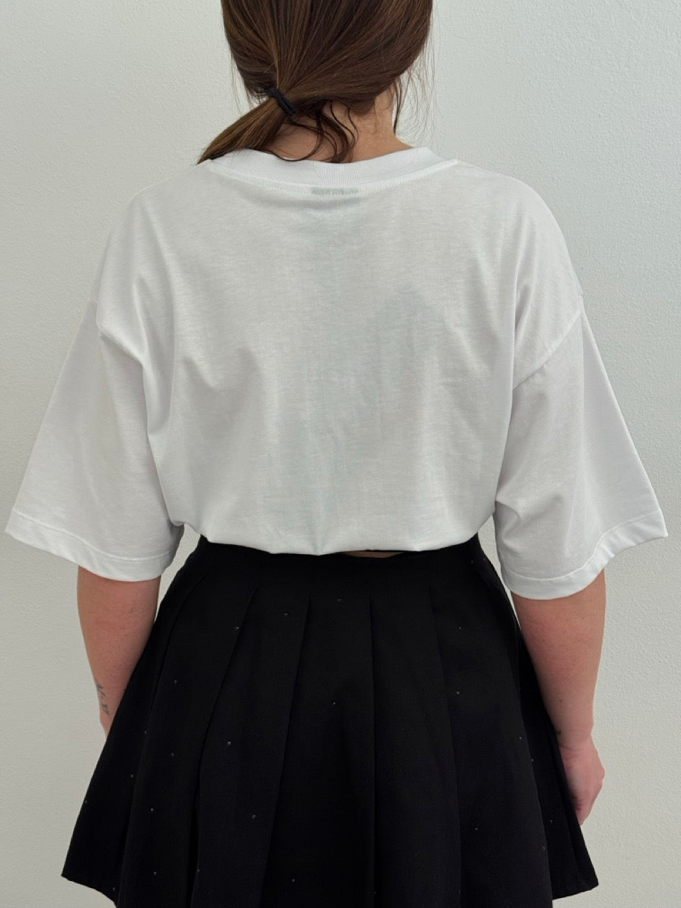 T-shirt in jersey con elastico logato