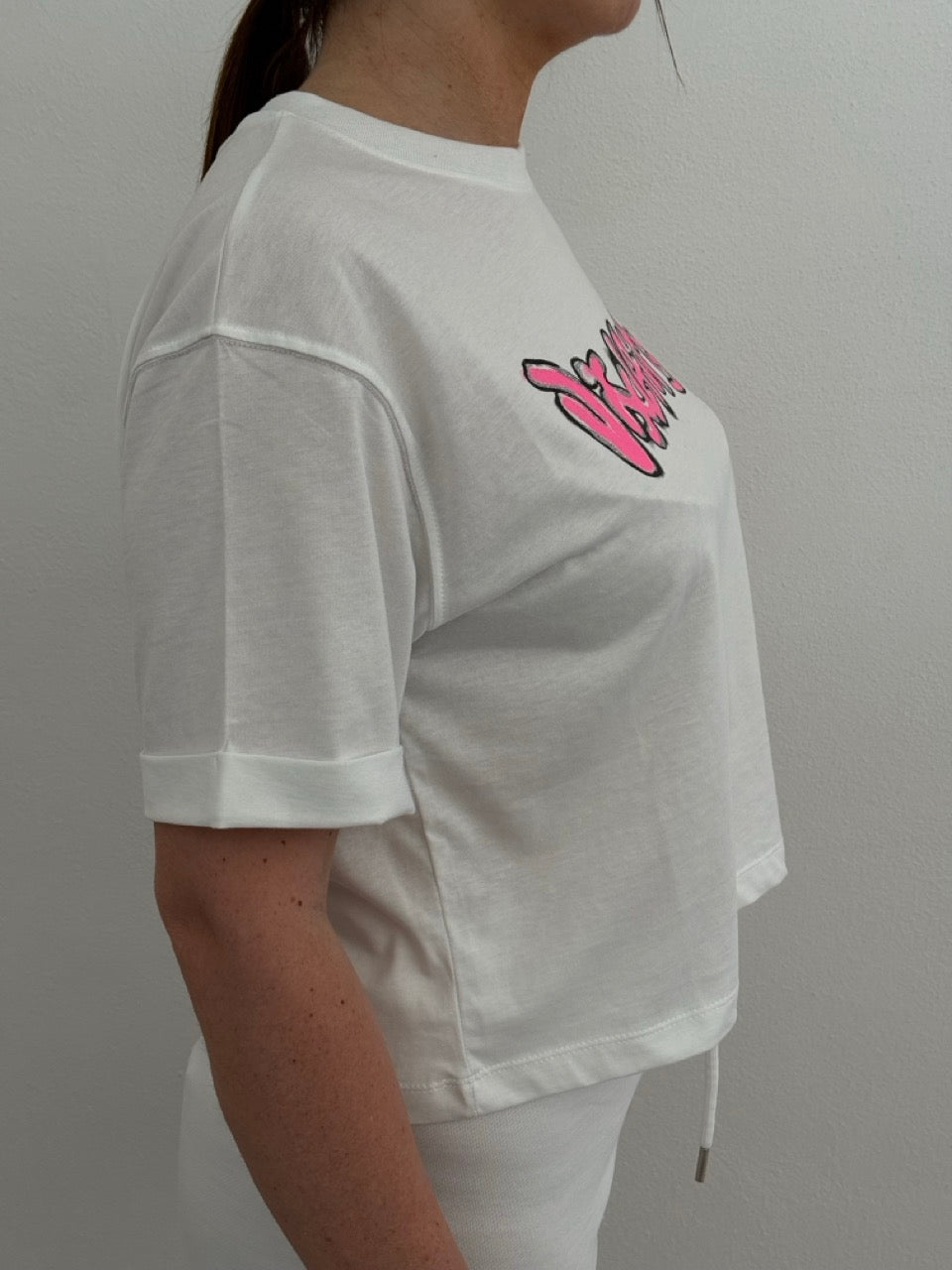 Maglietta crop con stampa