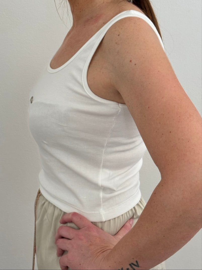 Canotta crop con logo