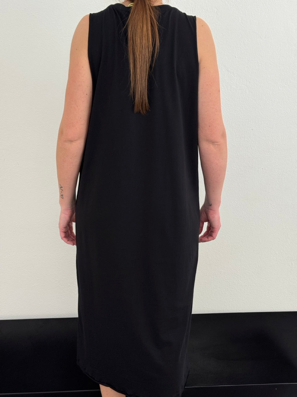 Abito midi logato con strass