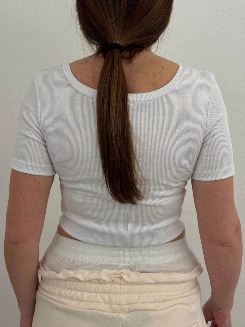 T-shirt crop a costine