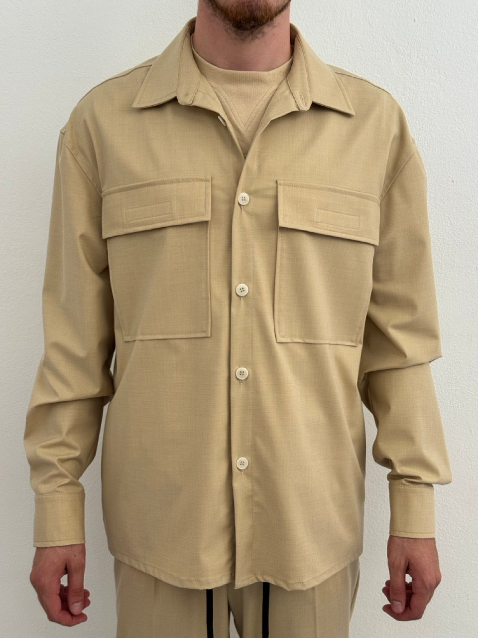 Giacca beige in poliviscosa