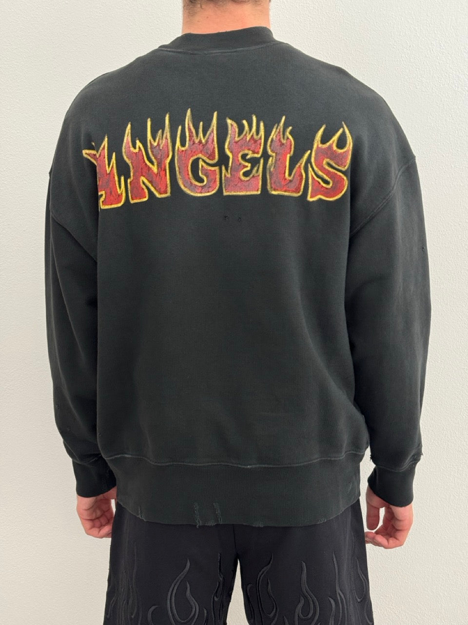 Felpa con logo in fiamme