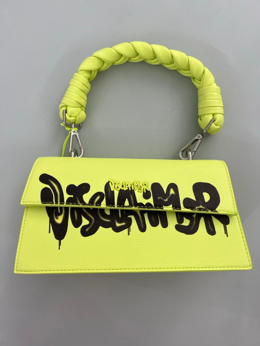 Borsa manico intrecciato e stampa grande