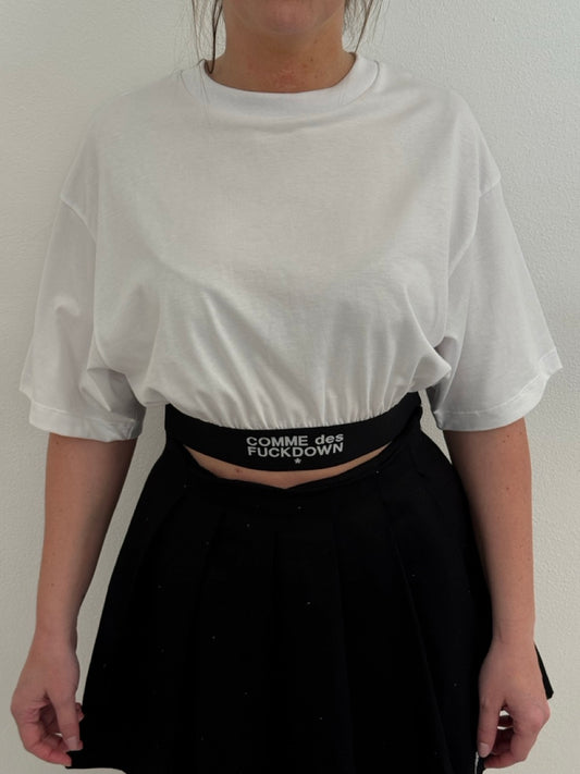T-shirt in jersey con elastico logato
