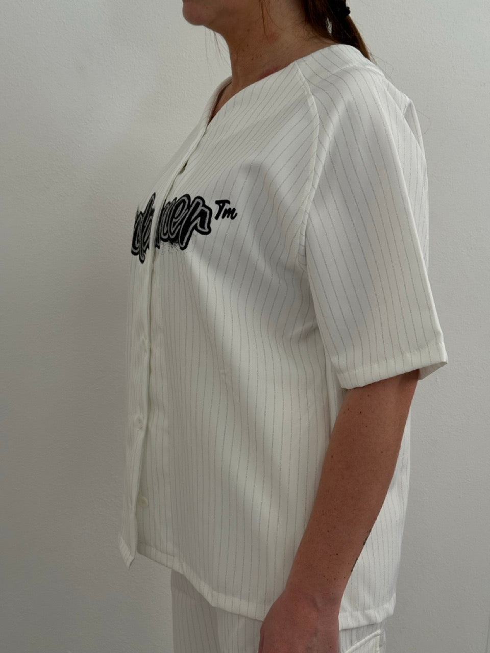 Camicia in gabardine brillantinata