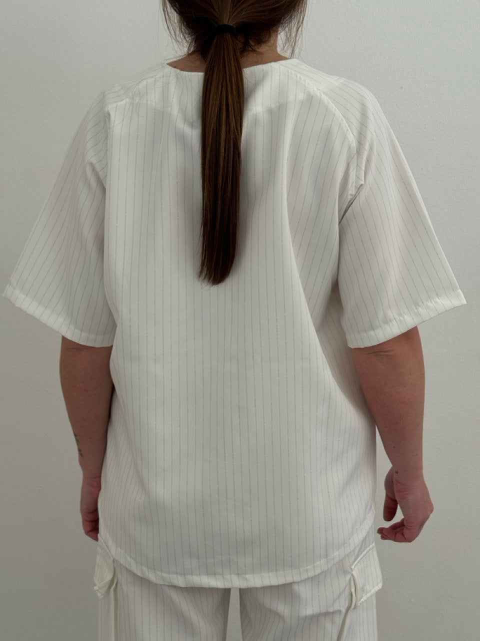 Camicia in gabardine brillantinata