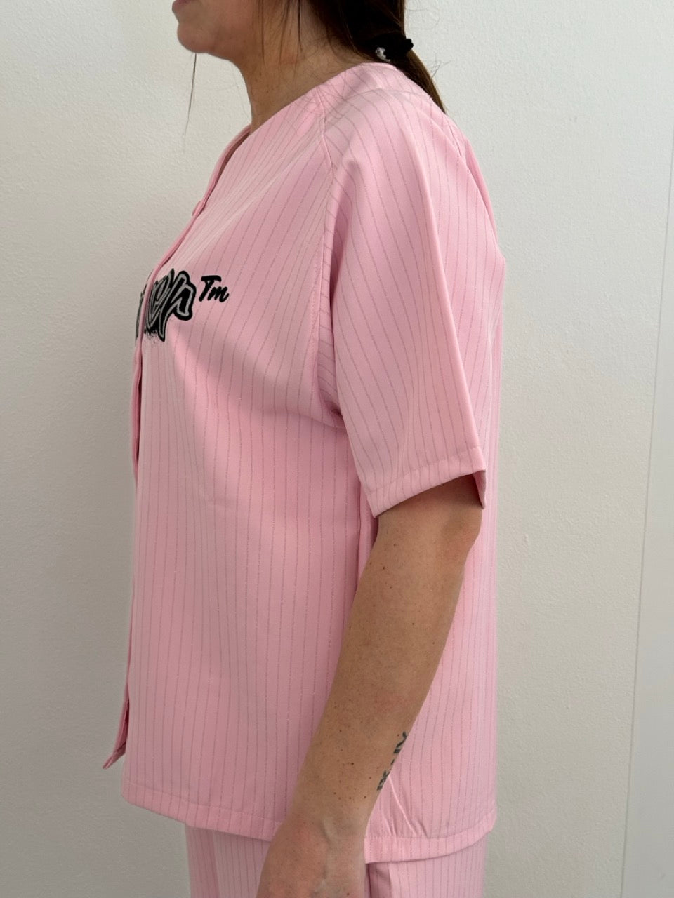 Camicia in gabardine brillantinata