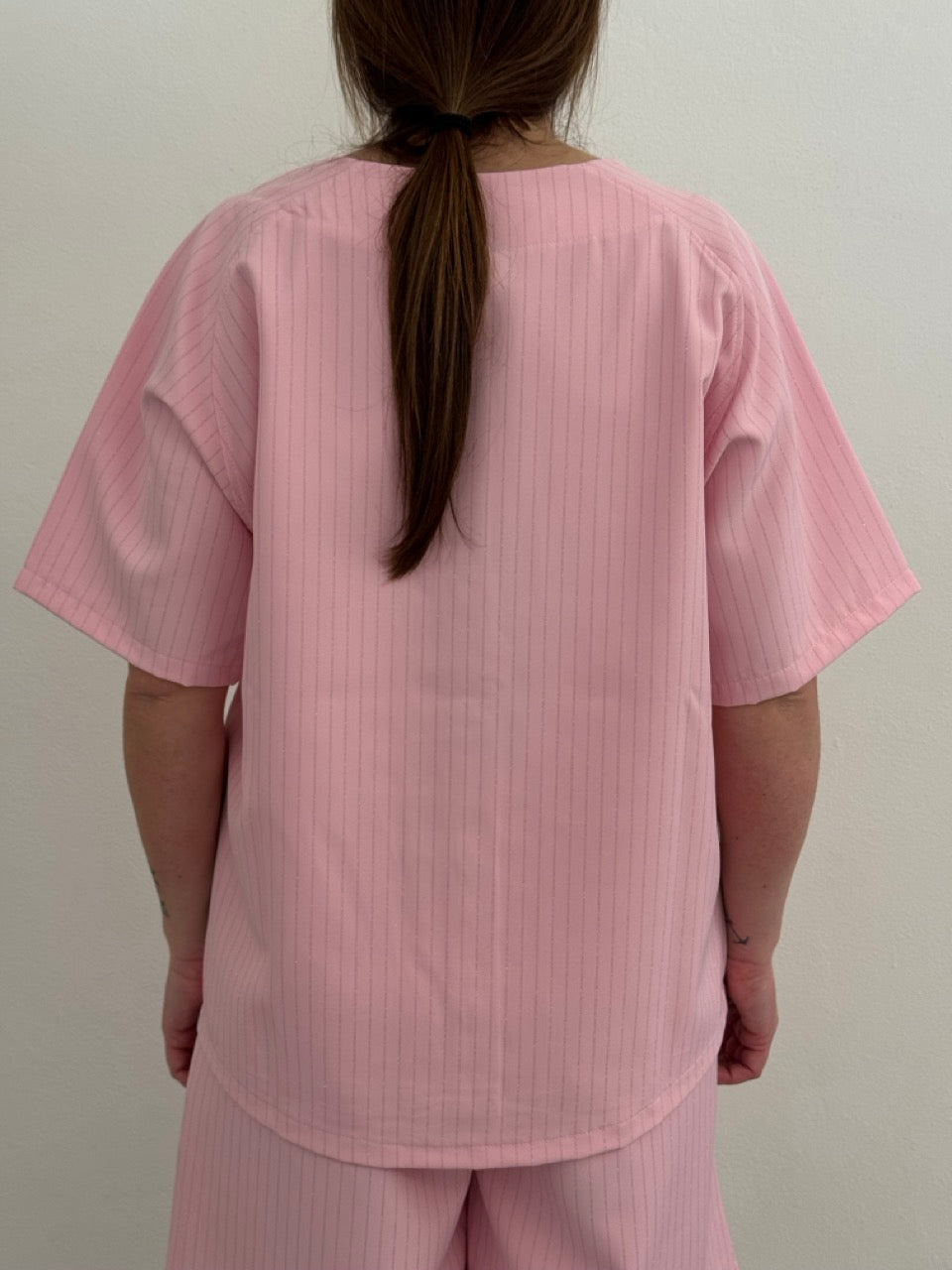 Camicia in gabardine brillantinata