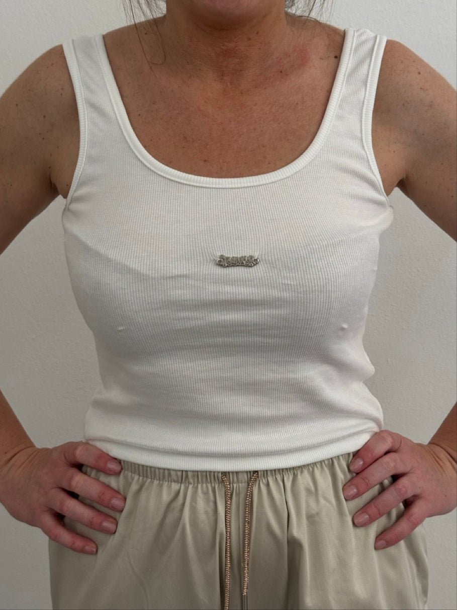 Canotta crop con logo
