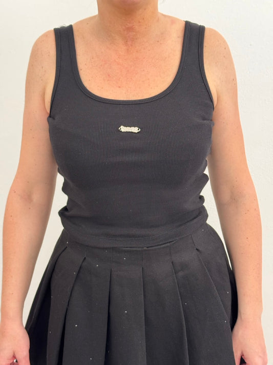 Canotta crop con logo
