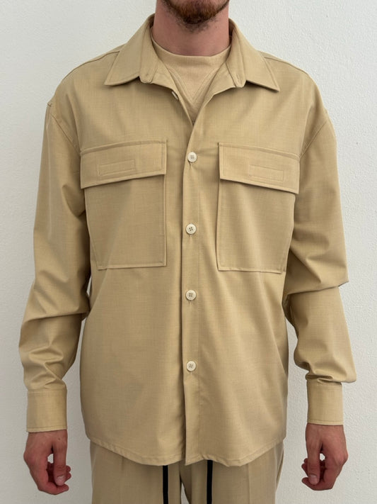 Giacca beige in poliviscosa